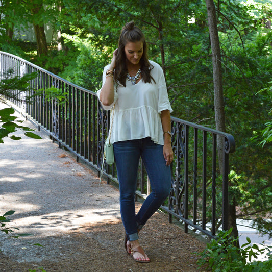 V-Neck Peplum Top