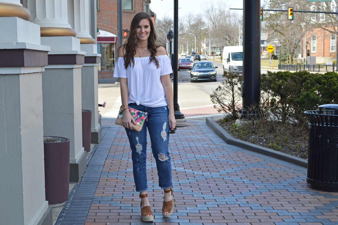 Spring Essentials: White Tops + Bright Pops